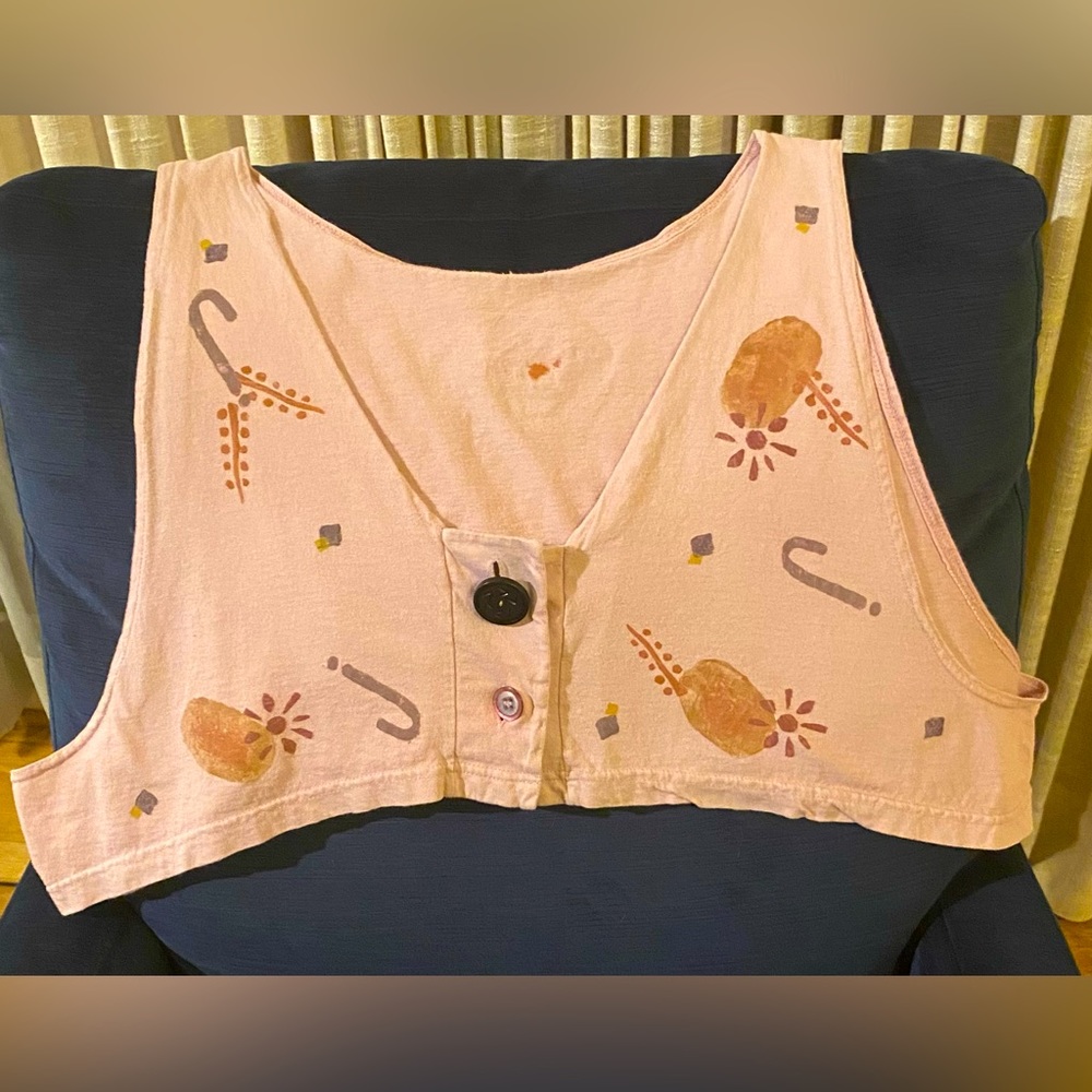 Blue Fish Cropped Lt Pink Cotton Cornice Vest from 1994